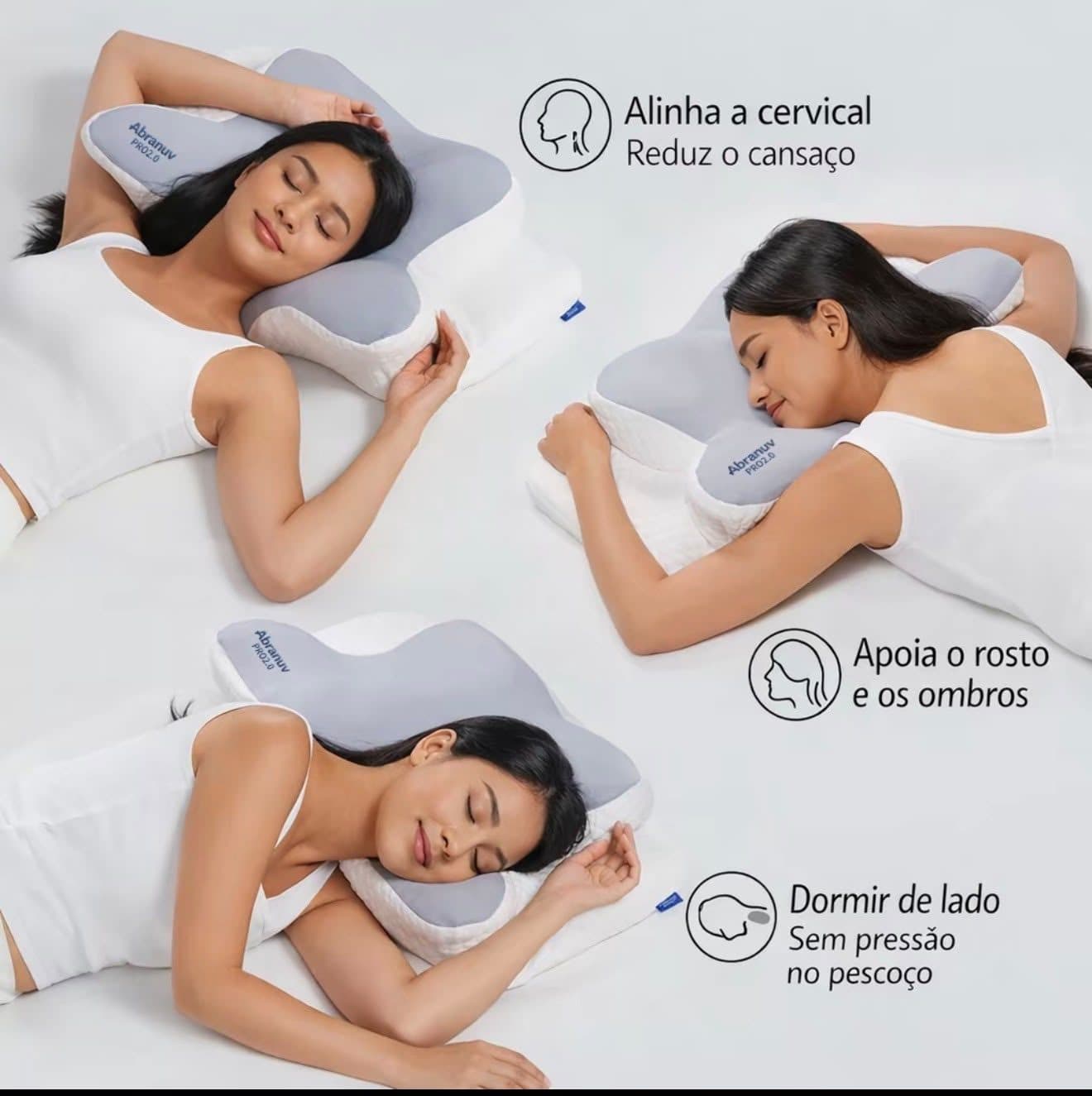 Travesseiro em diferentes posições